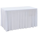 vidaXL 2 st Tafelhoezen stretch met rok 120x74 cm wit