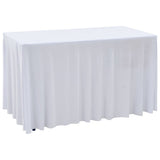 vidaXL 2 st Tafelhoezen stretch met rok 120x74 cm wit
