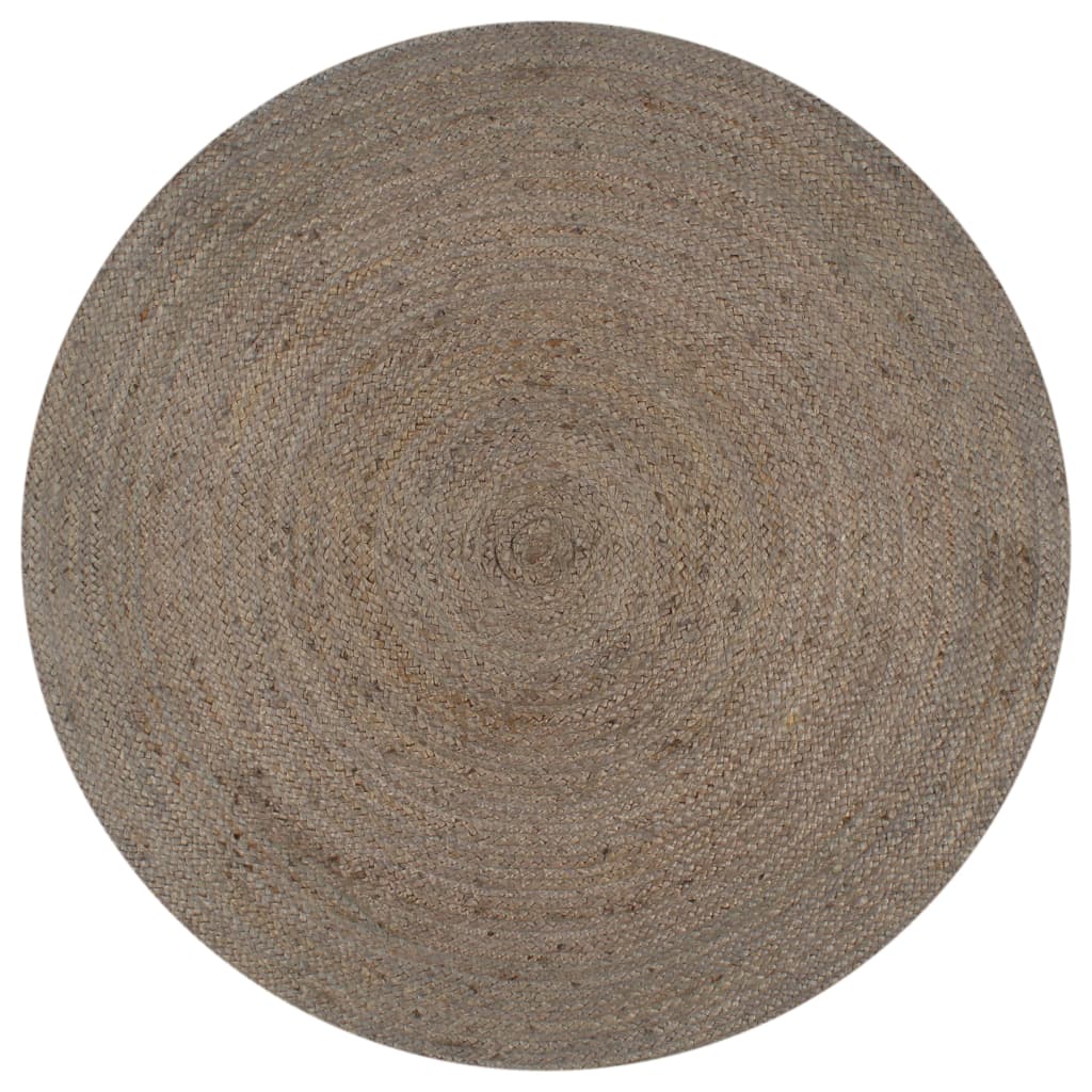 vidaXL Handmade Round Rug 90 cm Jute Grey