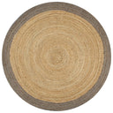 vidaXL Hand-Braided Rug with Grey Border 90 cm Jute