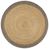 vidaXL Hand-Braided Rug with Grey Border 90 cm Jute