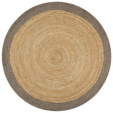 vidaXL Hand-Braided Rug with Grey Border 90 cm Jute