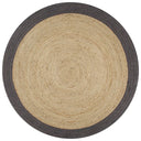vidaXL Hand-Braided Rug with Grey Border 90 cm Jute