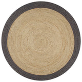 vidaXL Hand-Braided Rug with Grey Border 90 cm Jute