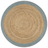 vidaXL Hand-Braided Rug with Grey Border 90 cm Jute