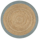 vidaXL Hand-Braided Rug with Grey Border 90 cm Jute