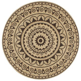 vidaXL Hand-Braided Polka Dot Jute Rug 90 cm