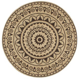 vidaXL Hand-Braided Polka Dot Jute Rug 90 cm