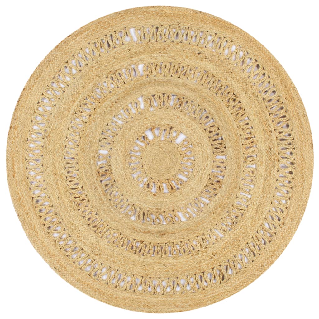 vidaXL Handmade Braided Jute Rug 90 cm