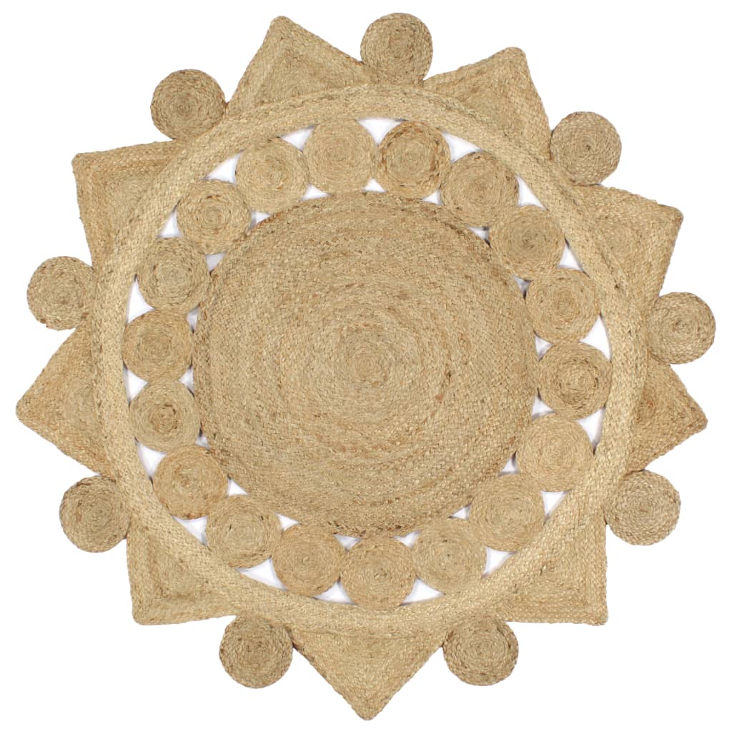 vidaXL Handmade Rug 90 cm Braided Jute