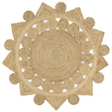 vidaXL Handmade Rug 90 cm Braided Jute