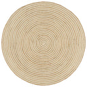 vidaXL Hand-Braided Rug with Spiral Design 90 cm Jute White