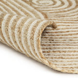 vidaXL Hand-Braided Rug with Spiral Design 90 cm Jute White