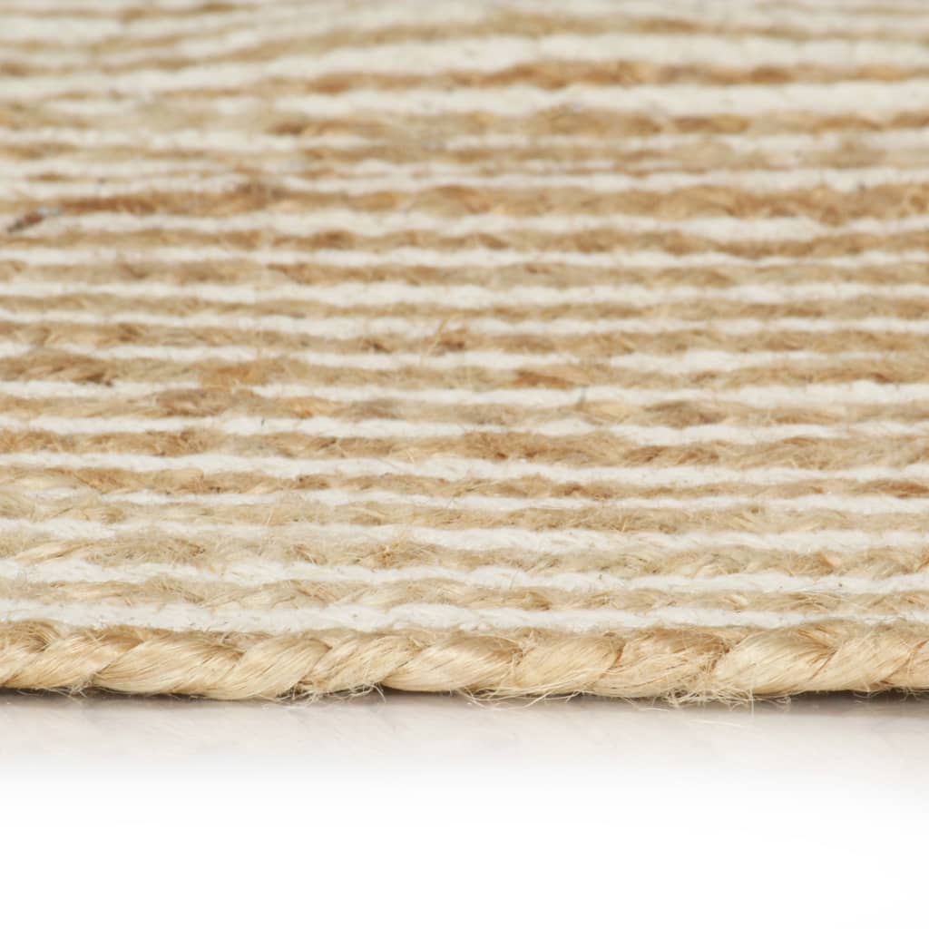 vidaXL Hand-Braided Rug with Spiral Design 90 cm Jute White