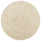 vidaXL Vloerkleed handgemaakt 90 cm jute wit en naturel