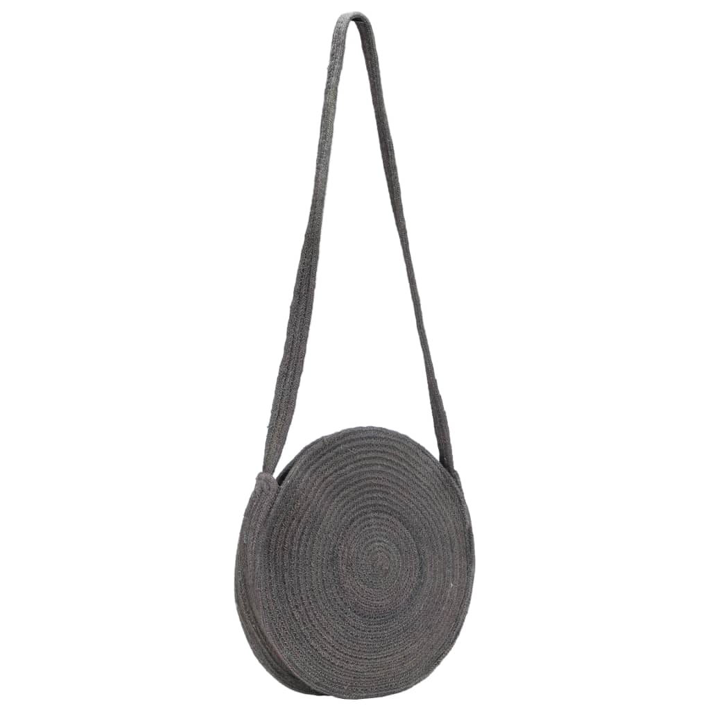 vidaXL Round Handmade Jute Shoulder Bag Dark Grey