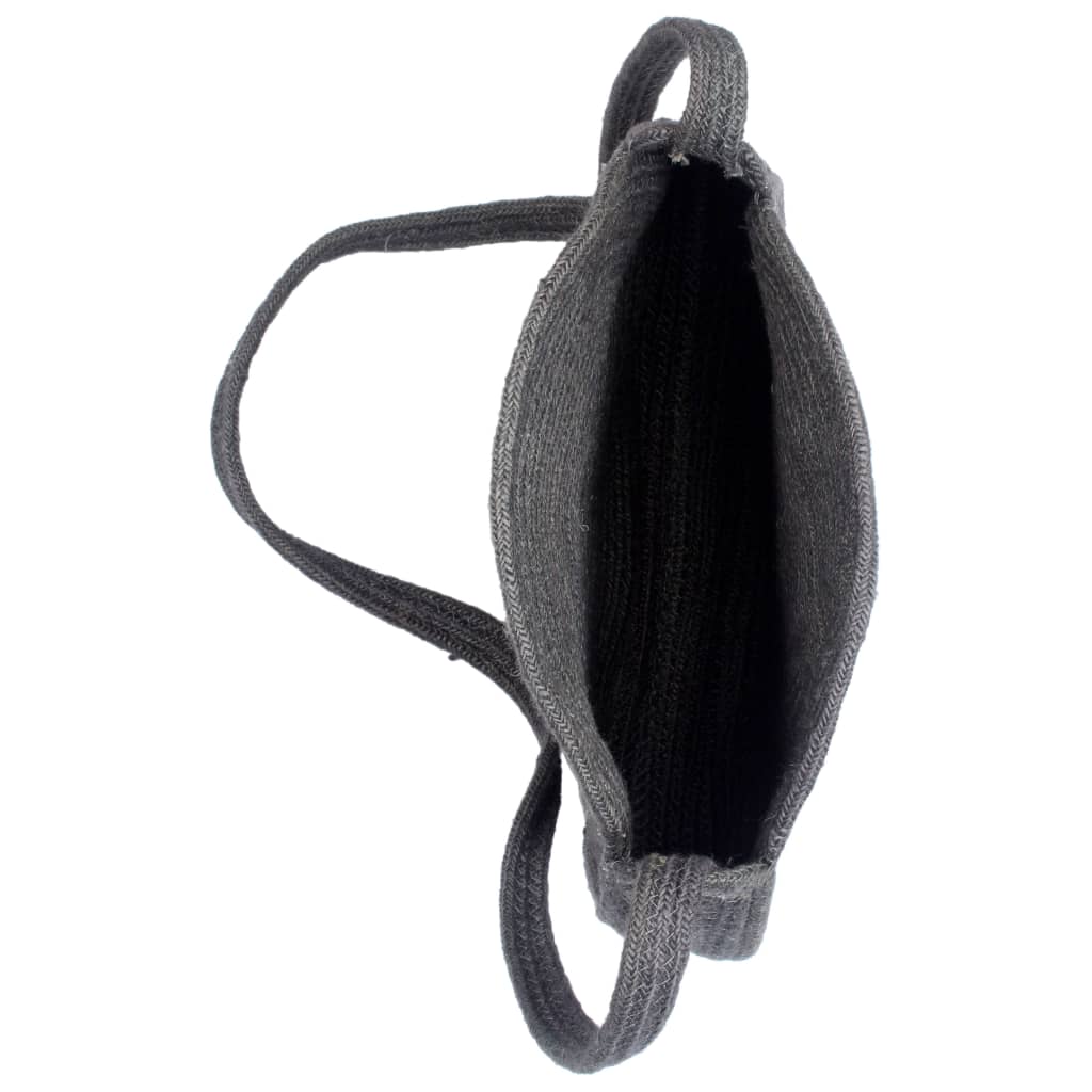 vidaXL Round Handmade Jute Shoulder Bag Dark Grey