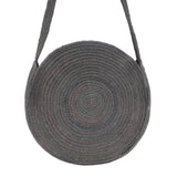 vidaXL Round Handmade Jute Shoulder Bag Dark Grey