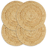 vidaXL Placemats 4 pcs round 38 cm jute natural