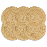 vidaXL Placemats 4 pcs round 38 cm jute natural