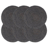 vidaXL Placemats 4 pcs round 38 cm jute natural
