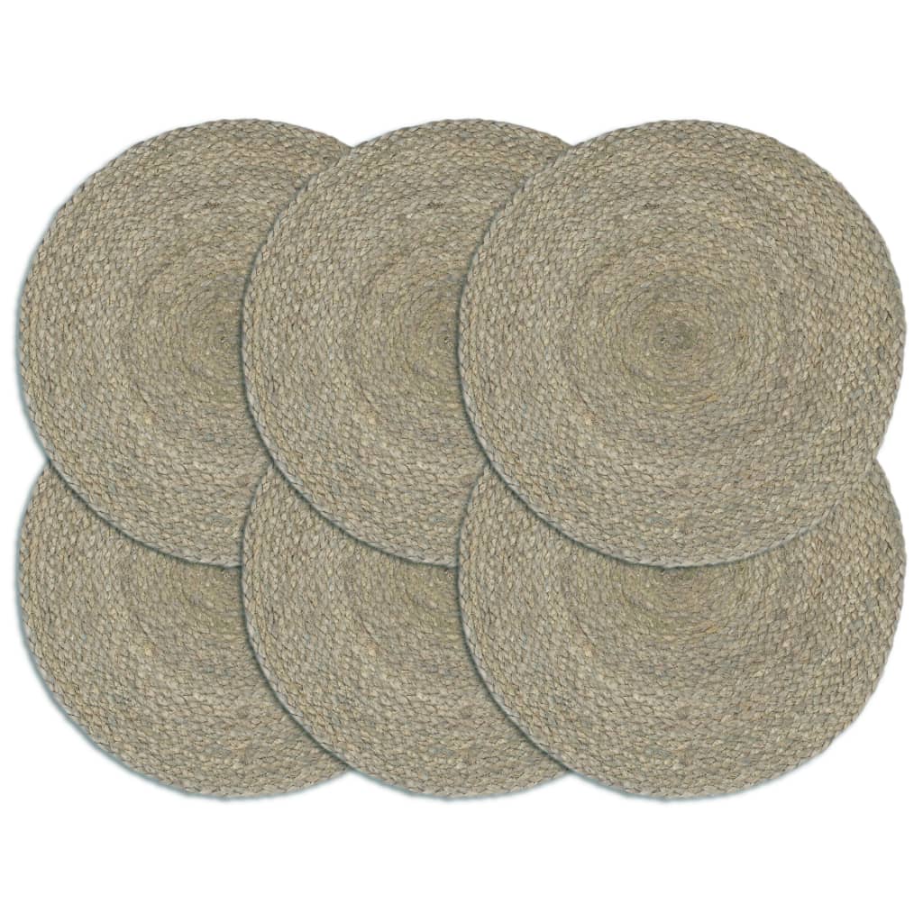 vidaXL Placemats 4 pcs round 38 cm jute natural