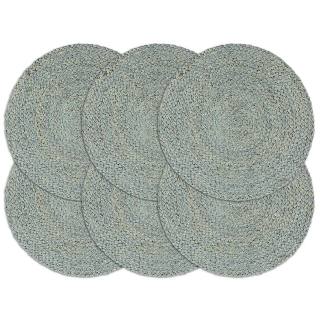 vidaXL Placemats 4 pcs round 38 cm jute natural