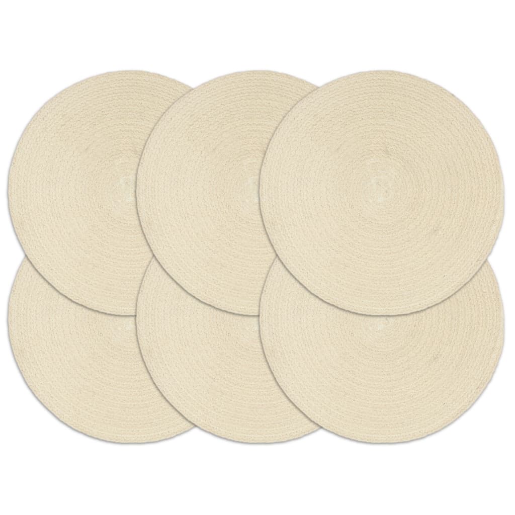 vidaXL Placemats 4 pcs round 38 cm jute natural