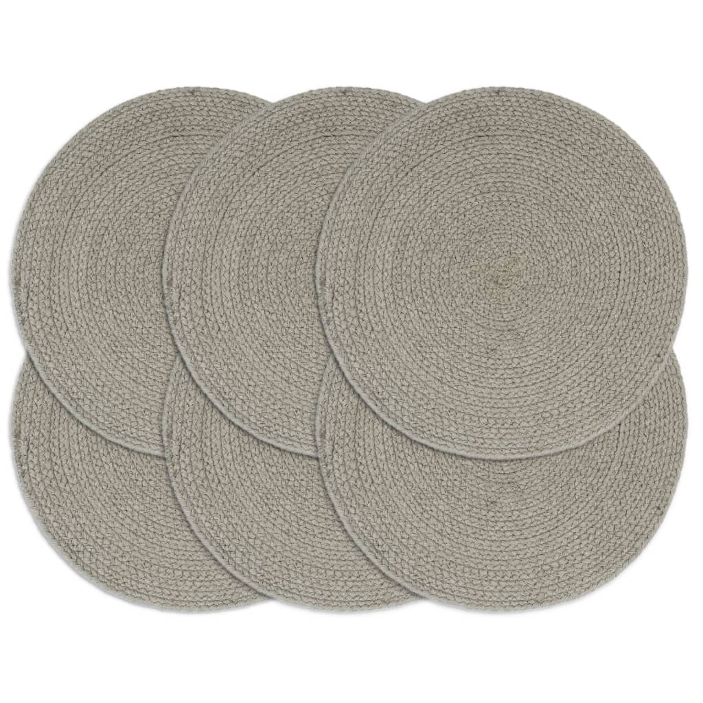 vidaXL Placemats 4 pcs round 38 cm jute natural