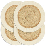 vidaXL Placemats 4 pcs round 38 cm jute natural
