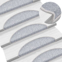 vidaXL Stair Mats 15 pcs 56x17x3 cm Anthracite Half Round