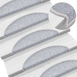 vidaXL Stair Mats 15 pcs 56x17x3 cm Anthracite Half Round