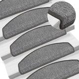 vidaXL Stair Mats 15 pcs 56x17x3 cm Anthracite Half Round
