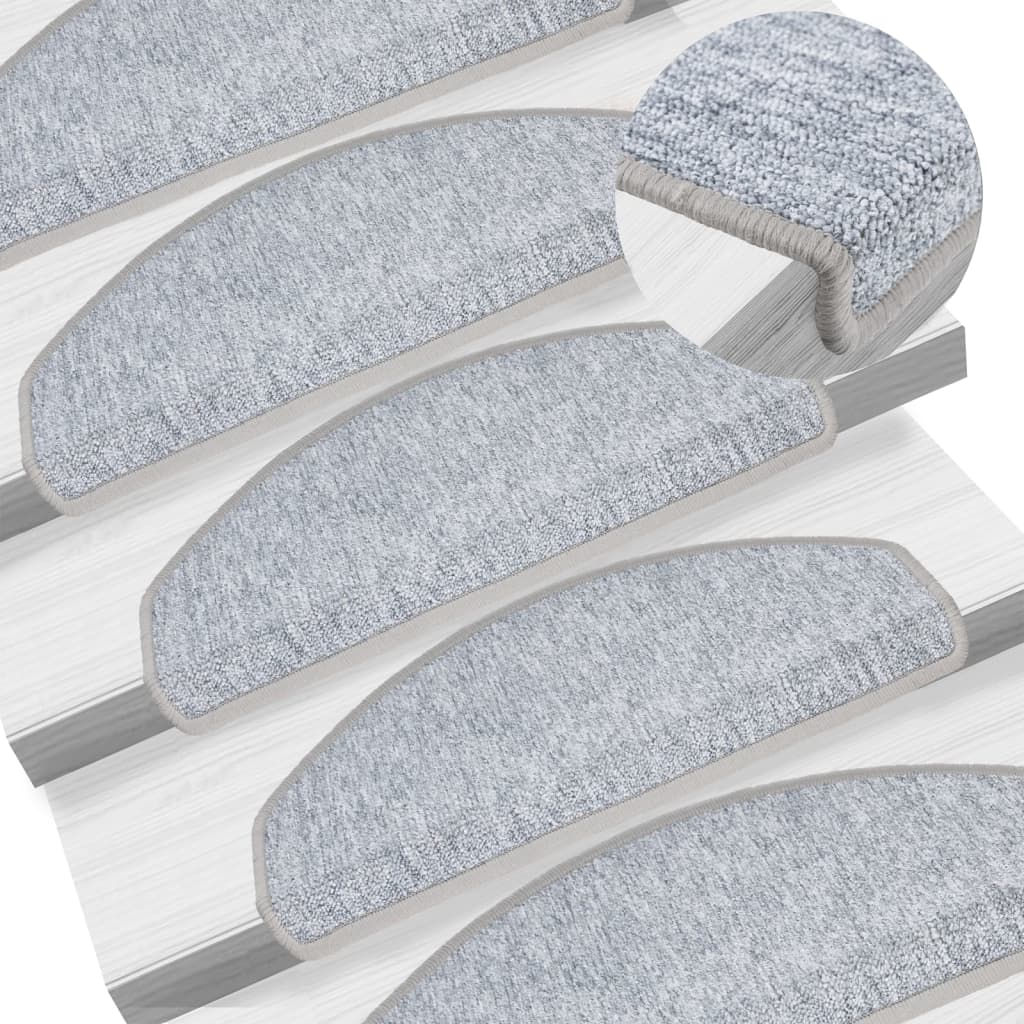 vidaXL Stair Mats 15 pcs 56x17x3 cm Anthracite Half Round