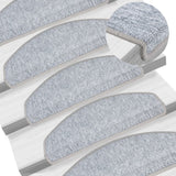 vidaXL Stair Mats 15 pcs 56x17x3 cm Anthracite Half Round