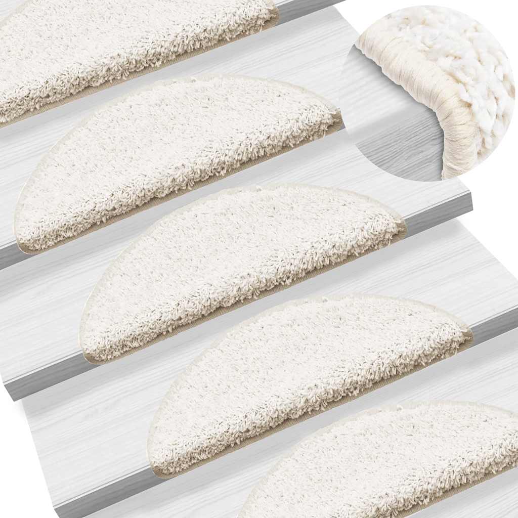 vidaXL Stair Mats 15 pcs 56x17x3 cm Grey Semi-circular