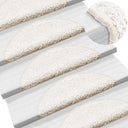 vidaXL Stair Mats 15 pcs 56x17x3 cm Grey Semi-circular