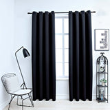 vidaXL Blackout Curtains with Metal Rings 2 pcs 140x175 cm Black