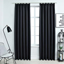 vidaXL Gordijnen verduisterend avec haken 2 st 140x175 cm noir