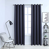 vidaXL Blackout Curtains with Metal Rings 2 pcs 140x175 cm Black