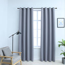 vidaXL Gordijn verduisterend avec anneaux métalliques 2 pcs 140x175 cm noir