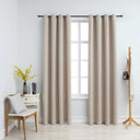 vidaXL Gordijn verduisterend avec anneaux métalliques 2 pcs 140x175 cm noir