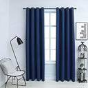 vidaXL Gordijn verduisterend avec anneaux métalliques 2 pcs 140x175 cm noir