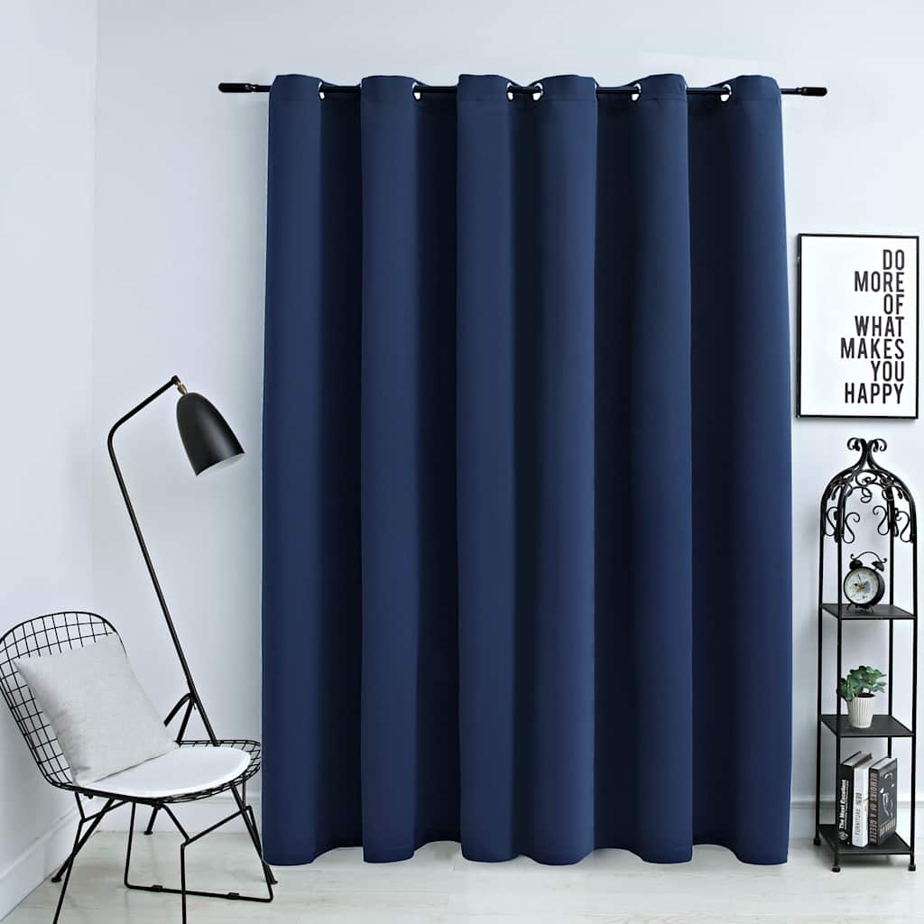 vidaXL Blackout Curtain with Metal Rings 290x245 cm Black
