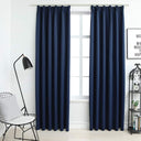 vidaXL Gordijnen verduisterend avec haken 2 st 140x175 cm noir