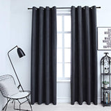 vidaXL Rideaux occultants à œillets 2 pcs 140x175 cm anthracite
