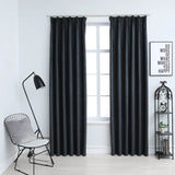 vidaXL Blackout Curtains with Hooks 2 pcs 140x175 cm anthracite