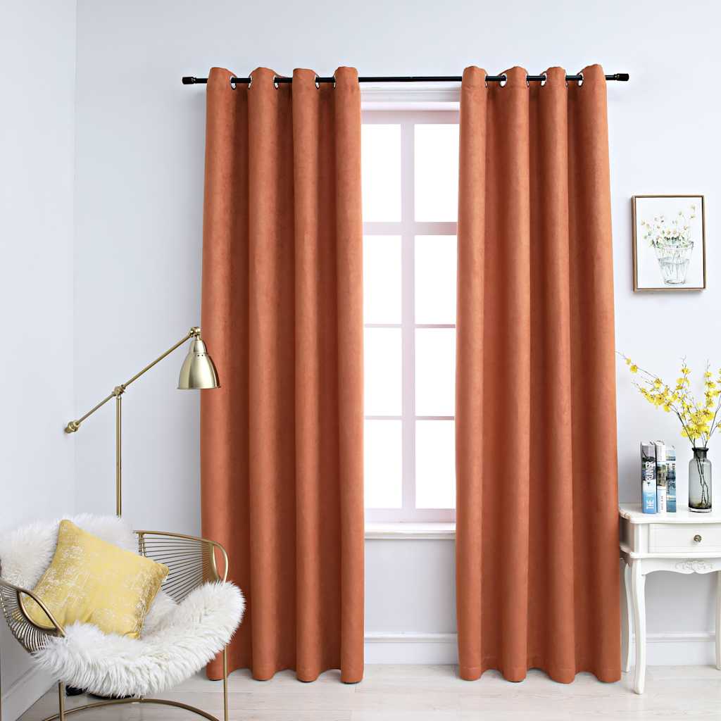 vidaXL Rideaux occultants à œillets 2 pcs 140x175 cm anthracite