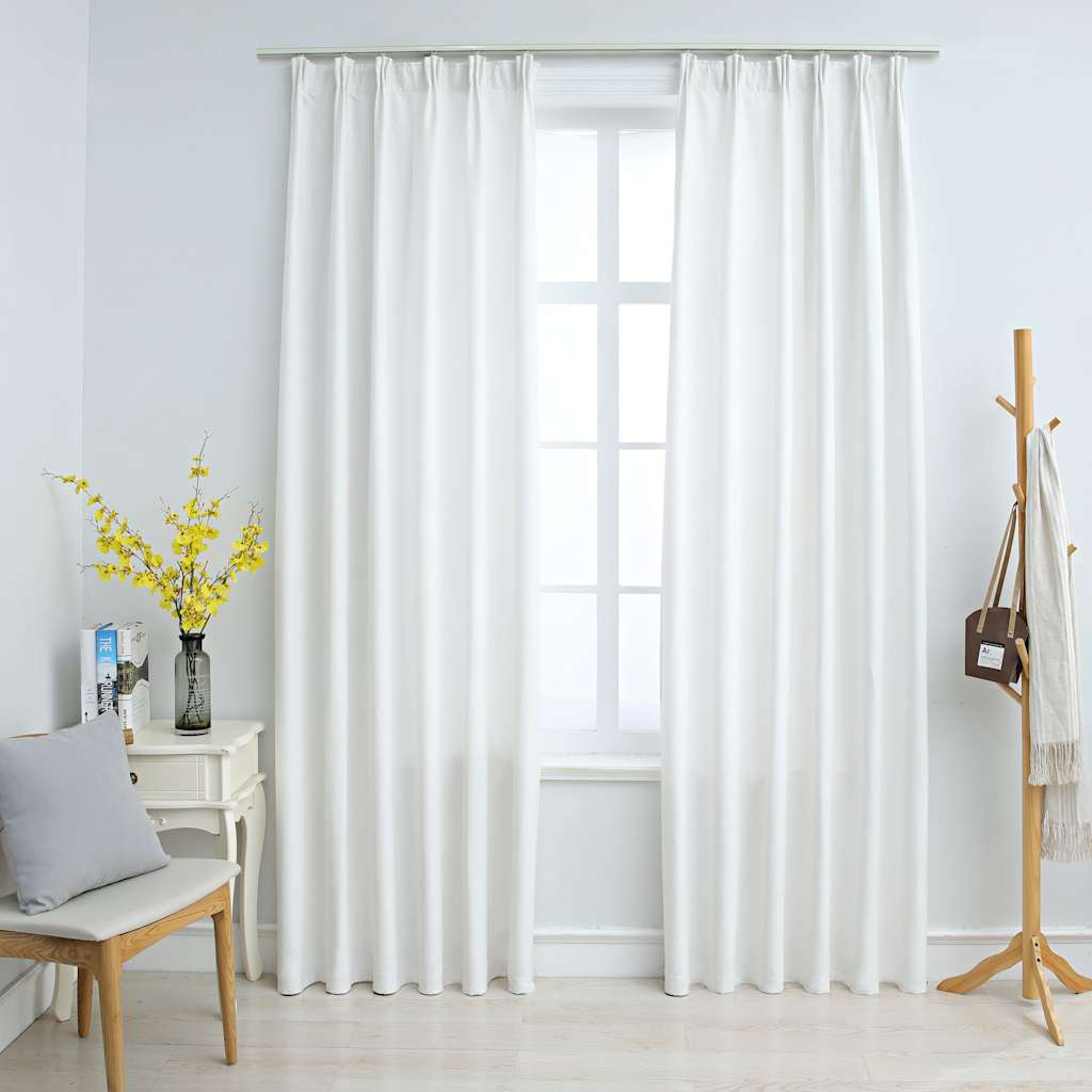 vidaXL Blackout Curtains with Hooks 2 pcs 140x175 cm anthracite