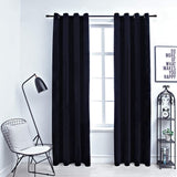 vidaXL Gordijn verduisterend met ringen 2 st 140x175 cm fluweel zwart